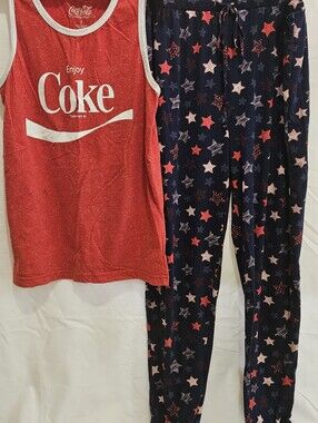 Coca Cola Red Tank Top with Navy Star Pajama Pants
